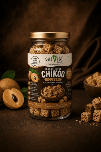 Freeze Dried Chikoo Cubes