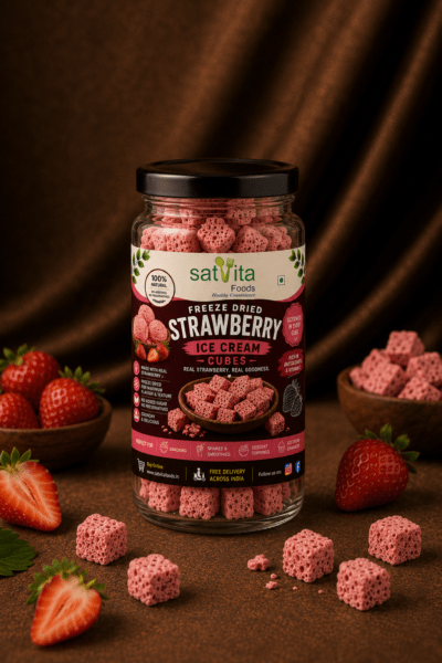 Freeze Dried Strawberry Ice Cream Cubes